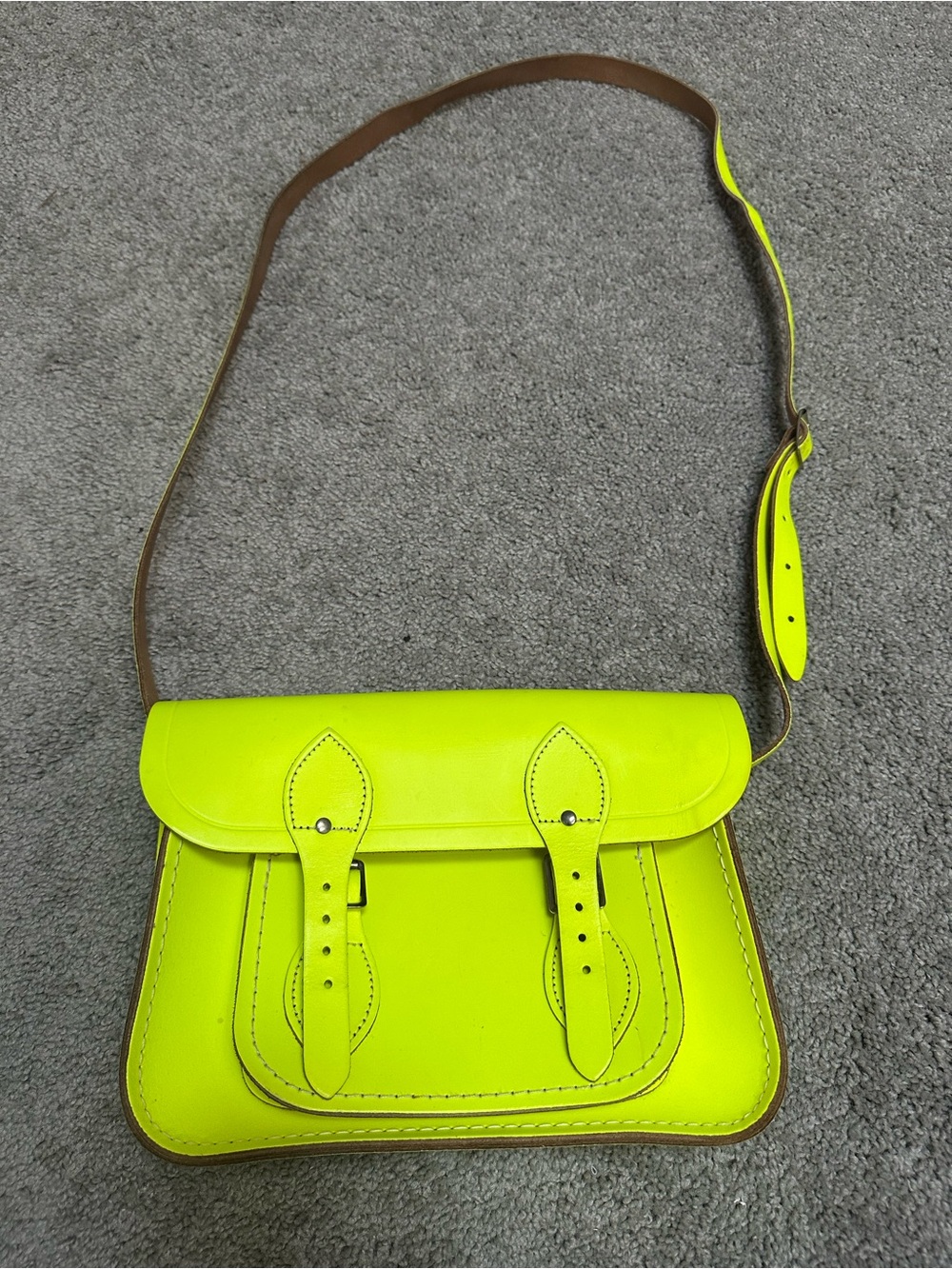 The Cambridge Satchel Company Neon Yellow Leather Satchel